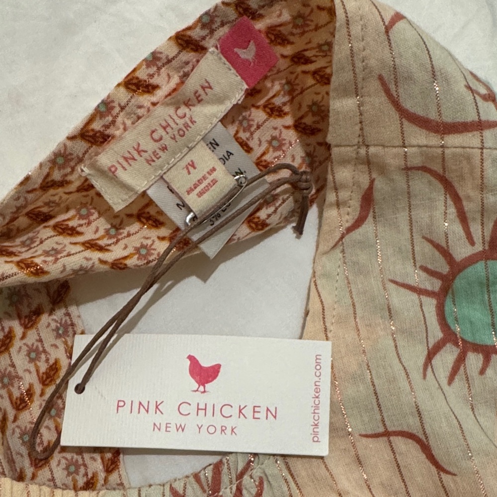 Pink Chicken Girls Sleeveless Top - Orange and Teal - Picture 3 of 3